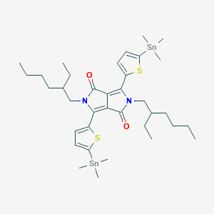2,5-Bis(2-ethylhexyl)-3,6-bis(5-(trimethylstannyl)thiophen-2-yl)pyrrolo[3,4-c]pyrrole-1,4(2H,5H)-dione structure, CAS 1392422-47-7
