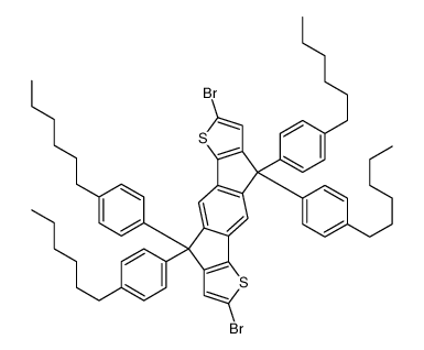 2,7-dibroMo-4,9-dihydro-4,4,9,9-tetrakis(4-hexylphenyl)-s-indaceno[1,2-b:5,6-b']dithiophene structure, CAS 1049034-71-0