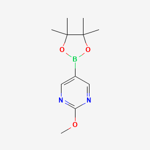 2-methoxy-5-(4,4,5,5-tetramethyl-1,3,2-dioxaborolan-2-yl)pyrimidine structure, CAS 1052686-60-8