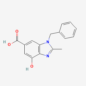 1-benzyl-4-hydroxy-2-methyl-1H-benzo[d]imidazole-6-carboxylic acid structure, CAS 1640981-19-6