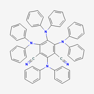 1,3-Benzenedicarbonitrile, 2,4,5,6-tetrakis(diphenylamino)- structure, CAS 1846598-27-3