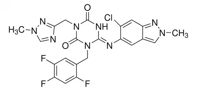 (R)-N- (4-(chlorodifluoromethoxy)phenyl)- 6-(3- hydroxypyrrolidin-1- yl)-5- (1H-pyrazol- 5-yl)nicotinamide structure, CAS 1492952-76-7