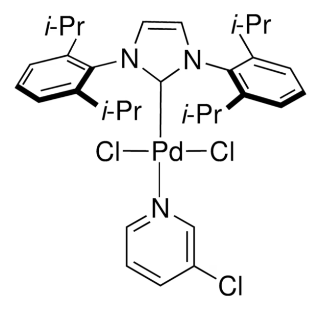 DICHLORO-[1,3-BIS(DIISOPROPYLPHENYL)IMIDAZOLYLIDENE]-(3-CHLOROPYRIDYL)PALLADIUM(II) structure, CAS 905459-27-0