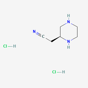 (S)-2-(piperazin-2-yl)acetonitrile dihydrochloride structure, CAS 2158301-19-8
