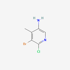 5-Bromo-6-chloro-4-methyl-pyridin-3-ylamine structure, CAS 1461707-96-9