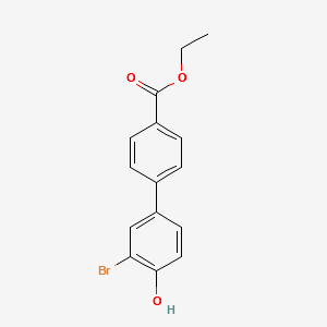 ethyl 3-bromo-4-hydroxy-[1,1-biphenyl]-4-carboxylate structure, CAS 895542-84-4