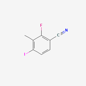 2-fluoro-4-iodo-3-methylbenzonitrile structure, CAS 2384905-43-3
