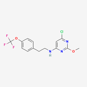 6-Chloro-2-methoxy-N-[2-[4-(trifluoromethoxy)phenyl]ethyl]-4-pyrimidinamine structure, CAS 885066-11-5