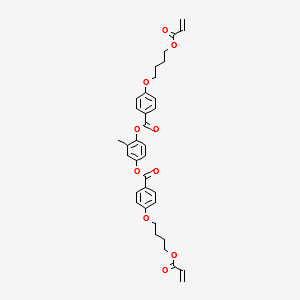 Benzoic acid, 4-[4-[(1-oxo-2-propenyl)oxy]butoxy]-, 2-Methyl-1,4-phenylene ester structure, CAS 132900-75-5