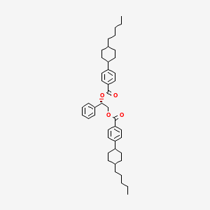 BENZOIC ACID, 4-(TRANS-4-PENTYLCYCLOHEXYL)-, (1S)-1-PHENYL-1,2-ETHANEDIYL ESTER structure, CAS 165660-09-3