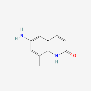 6-AMINO-4,8-DIMETHYLQUINOLIN-2-OL structure, CAS 120689-99-8