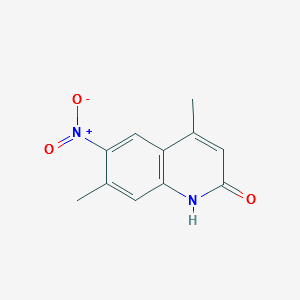 4,7-DIMETHYL-6-NITROQUINOLIN-2-OL structure, CAS 859804-47-0