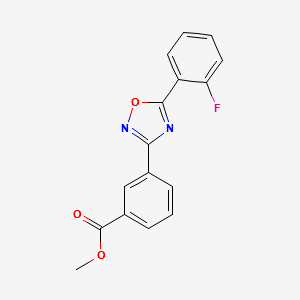 Benzoic acid, 3-[5-(2-fluorophenyl)-1,2,4-oxadiazol-3-yl]-, Methyl ester structure, CAS 775304-60-4