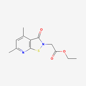 ETHYL 2-(4,6-DIMETHYL-3-OXOISOTHIAZOLO5,4-BPYRIDIN-2(3H)-YLACETATE structure, CAS 97055-45-3