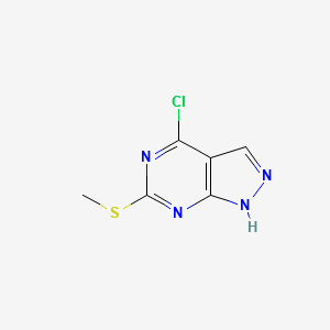 4-CHLORO-6-METHYLMERCAPTOPYRAZOLO3,4-DPYRIMIDINE structure, CAS 85426-79-5