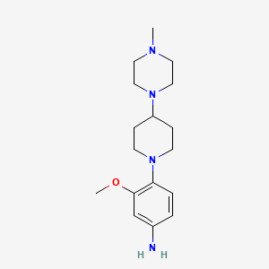 3-Methoxy-4-(4-(4-methylpiperazin-1-yl)piperidin-1-yl)aniline structure, CAS 1254058-34-8
