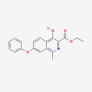 4-Hydroxy-1-methyl-7-phenoxy-3-isoquinolinecarboxylic acid ethyl ester structure, CAS 1809286-36-9