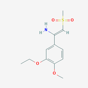1-(3-ethoxy-4-methoxyphenyl)-2-(methylsulfonyl)ethenamine structure, CAS 1450657-31-4