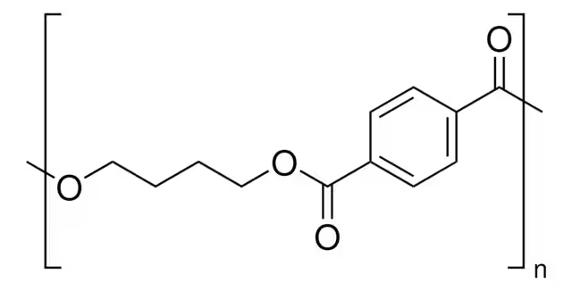 Poly(butylene terephthalate) structure, CAS 26062-94-2