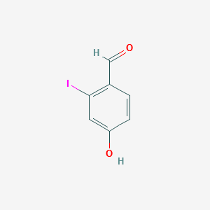 Benzaldehyde, 4-hydroxy-2-iodo- structure, CAS 90151-01-2