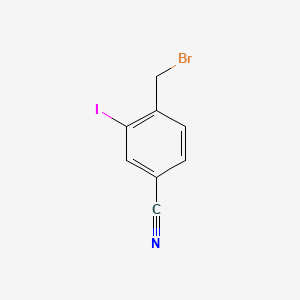 4-(Bromomethyl)-3-iodobenzonitrile structure, CAS 182287-63-4