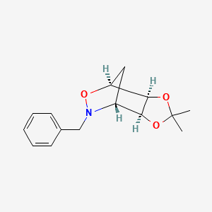 4,7-Methano-4H-1,3-dioxolo[4,5-d][1,2]oxazine, tetrahydro-2,2-dimethyl-6-(phenylmethyl)-, (3aS,4S,7R,7aS)- structure, CAS 155855-51-9