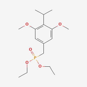 Phosphonic acid, [[3,5-dimethoxy-4-(1-methylethyl)phenyl]methyl]-, diethyl ester structure, CAS 443982-76-1