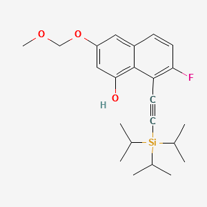1-Naphthalenol, 7-fluoro-3-(methoxymethoxy)-8-[2-[tris(1-methylethyl)silyl]ethynyl]- structure, CAS 2621932-35-0
