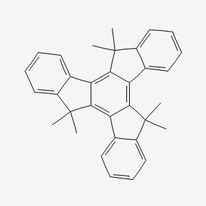 10,15-Dihydro-5,5,10,10,15,15-hexamethyl-5H-tribenzo[a,f,k]trindene structure, CAS 597554-76-2
