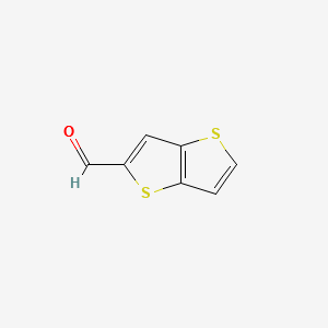 Thieno[3,2-b]thiophene-2-carboxaldehyde structure, CAS 31486-86-9