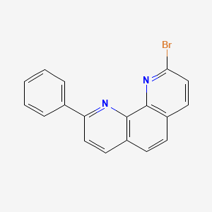 1,10-Phenanthroline, 2-(4-bromo-1- naphthalenyl)-9-phenyl- structure, CAS 2042493-16-1
