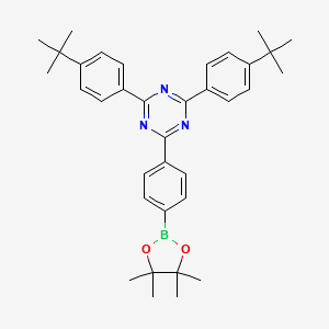 1,3,5-Triazine, 2,4-bis[4-(1,1-dimethylethyl)phenyl]-6-[4-(4,4,5,5-tetramethyl-1,3,2-dioxaborolan-2-yl)phenyl]- structure, CAS 1312412-10-4