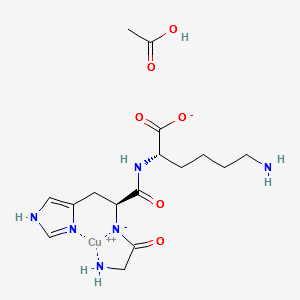 [glycyl-κN-L-histidyl-κN,κN3-L-lysinato(2-)]-Copper, monoacetate (9CI) structure, CAS 300801-03-0