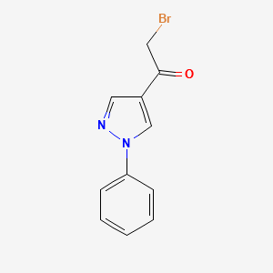 2-Bromo-1-(1-phenylpyrazol-4-yl)ethanone structure, CAS 91062-67-8