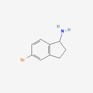 5-Bromo-2,3-dihydro-1H-inden-1-amine structure, CAS 185122-74-1