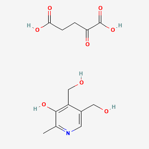 2-oxoglutaric acid, compound with 5-hydroxy-6-methylpyridine-3,4-dimethanol structure, CAS 27280-85-9