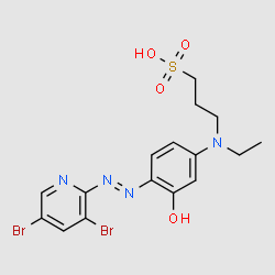 3-[[4-[(3,5-Dibromopyridin-2-yl)azo]-3-hydroxyphenyl]ethylamino]-1-propanesulfonic acid structure, CAS 86190-06-9