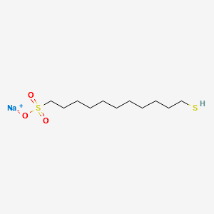1-Undecanesulfonic acid, 11-mercapto-, sodium salt structure, CAS 343624-80-6