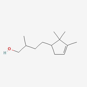 2-Methyl-4-(2,2,3-trimethylcyclopent-3-en-1-yl)butan-1-ol structure, CAS 72089-08-8