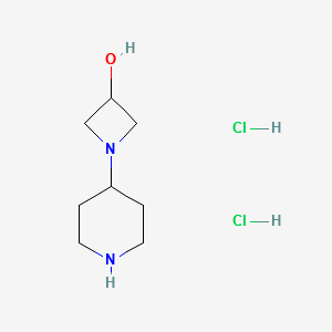 1-(Piperidin-4-yl)azetidin-3-ol dihydrochloride structure, CAS 1537465-19-2