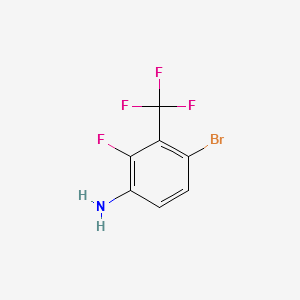 4-Bromo-2-fluoro-3-(trifluoromethyl)aniline, 4-Bromo-alpha,alpha,alpha,2-tetrafluoro-m-toluidine structure, CAS 159329-03-0