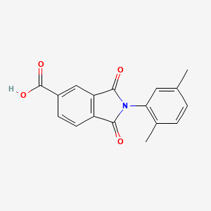 2-(2,5-DIMETHYL-PHENYL)-1,3-DIOXO-2,3-DIHYDRO-1H-ISOINDOLE-5-CARBOXYLIC ACID structure, CAS 306320-92-3