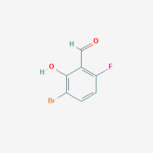 3-Bromo-6-fluoro-2-hydroxy-benzaldehyde structure, CAS 199287-82-6
