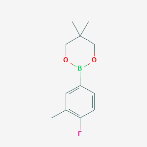 2-(4-Fluoro-3-methylphenyl)-5,5-dimethyl-1,3,2-dioxaborinane structure, CAS 1177399-08-4