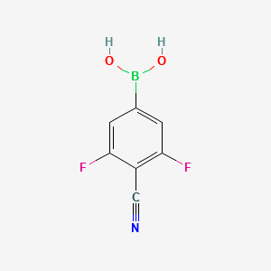 4-CYANO-3,5-DIFLUOROPHENYLBORONIC ACID structure, CAS 861710-03-4