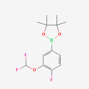 2-(3-(Difluoromethoxy)-4-fluorophenyl)-4,4,5,5-tetramethyl-1,3,2-dioxaborolane structure, CAS 1641580-18-8