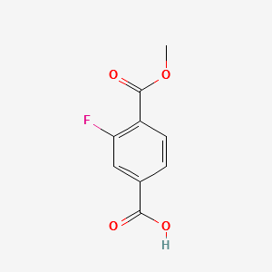 3-Fluoro-4-(methoxycarbonyl)benzoic acid structure, CAS 161796-11-8