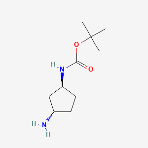 Carbamic acid, [(1S,3S)-3-aminocyclopentyl]-, 1,1-dimethylethyl ester (9CI) structure, CAS 645400-44-8