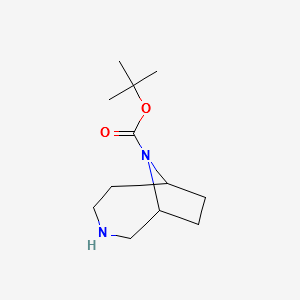 3,9-Diazabicyclo[4.2.1]nonane-9-carboxylic acid, 1,1-dimethylethyl ester structure, CAS 1251015-63-0