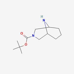 3,9-Diaza-bicyclo[3.3.1]nonane-3-carboxylic acid tert-butyl ester structure, CAS 1823500-01-1